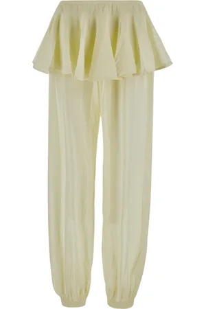 Alaïa Femme, Pantalons, Jaune, Taille: 36 FR Pantalon Taille Haute Évasé