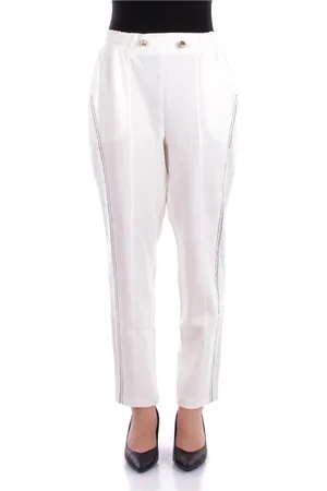 Liu Jo Femme, Pantalons, Blanc, Taille: 46 FR Pantalon de Sport avec Poches Latérales