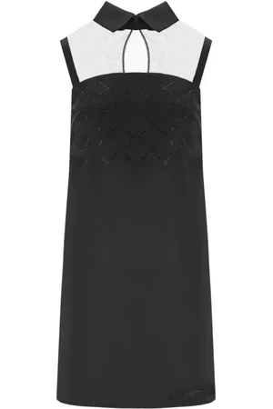 Elisabetta Franchi Femme, Robes, Noir, Taille: 38 FR Robe Mini Noire avec Strass Tissu Duchesse