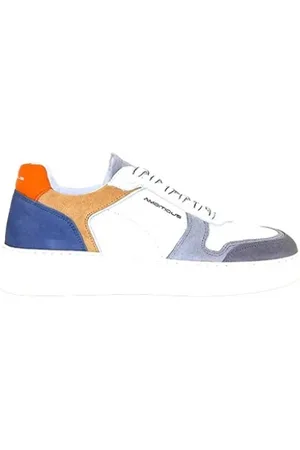 Ambitious Homme, Chaussures, Multicolore, Taille: 42 EU Baskets en cuir blanc-bleu style 13449
