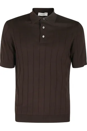 FILIPPO DE LAURENTIIS Homme, Tops, Brun, Taille: XL Polo à Côtes Plates