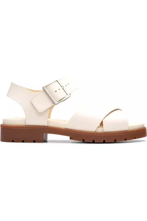 Clarks Femme, Chaussures, , Taille: 37 1/2 EU Sandale élégante pour femme - blanc cassé