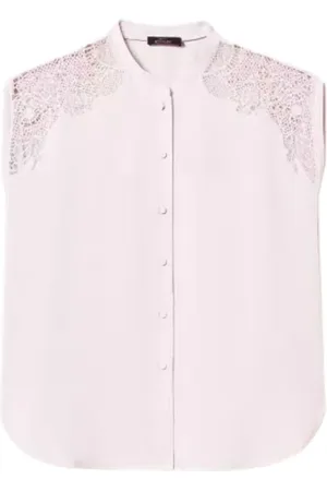 Twin-Set Femme, Blouses et Chemises, Rose, Taille: 42 FR Chemisier sans manches rose brodé