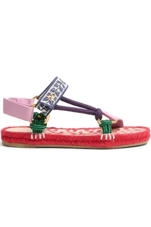 VALENTINO GARAVANI Femme, Chaussures, Rouge, Taille: 38 EU Sandales Rouges avec Broderie VLogo