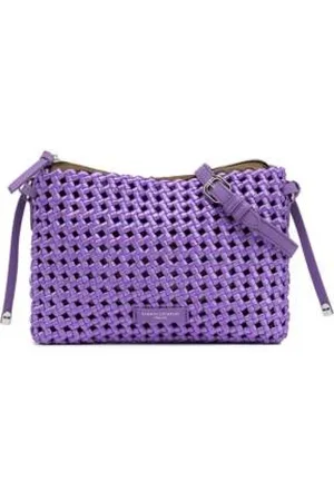 Gianni chiarini Femme, Sacs, Violet, Taille: ONE Size Opulence Pochette Tissée avec Bandoulière en Cuir