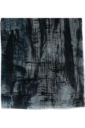 AVANT TOI Homme, Accessoires, Gris, Taille: ONE Size Écharpe bleue en viscose à motif abstrait