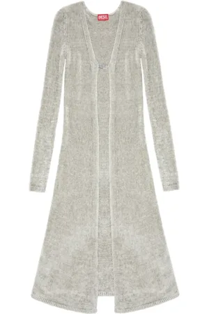 Diesel Femme, Pulls, Gris, Taille: 36 FR Cardigan Gris Logo