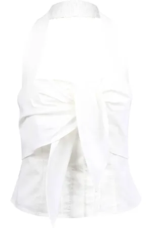 Cult Gaia Femme, Tops, Blanc, Taille: 40 FR Haut Liliana Sweetheart avec détail de cravate avant