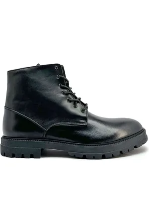Duca Di Morrone Homme, Chaussures, Noir, Taille: 44 EU Bottines en cuir italien avec fermeture éclair latérale