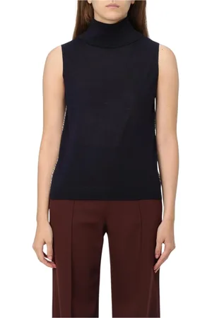 Paul Smith Femme, Pulls, Bleu, Taille: 40 FR Haut en Tricot de Laine Mérinos Bleu