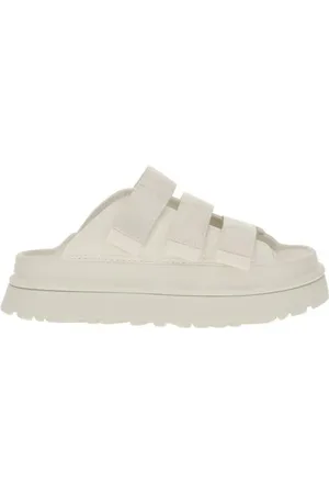 UGG Femme, Chaussures, Blanc, Taille: 39 EU Sandales à Plateforme avec Bride Velcro