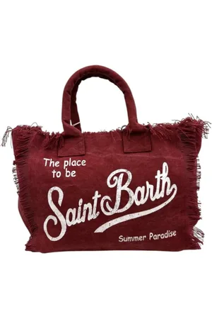 MC2 SAINT BARTH Femme, Sacs, Rouge, Taille: ONE Size Sac Fourre-Tout Chic en Coton avec Franges