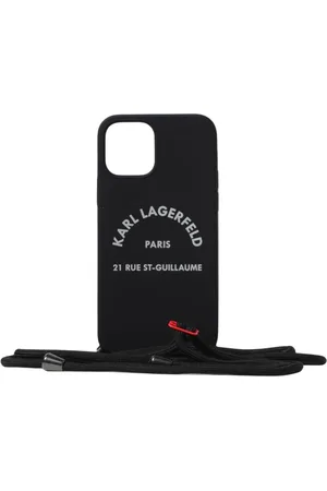 Karl Lagerfeld Homme, Accessoires, Noir, Taille: ONE Size Coque de téléphone avec dragonne