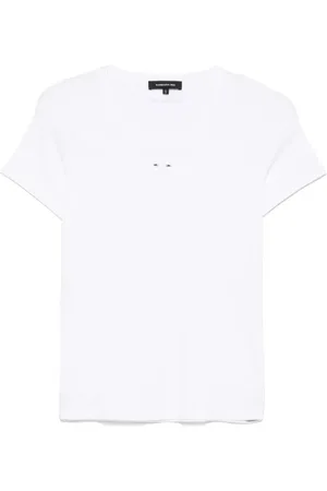 BARBARA BUI Femme, Tops, Blanc, Taille: 38 FR T-shirt en jersey côtelé