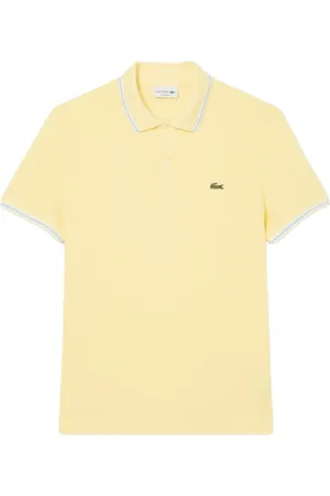 Lacoste Homme, Tops, Jaune, Taille: L Polo Iconique avec Finitions Décoratives