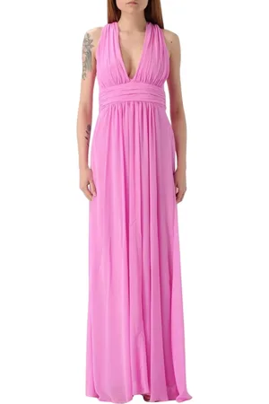 Liu Jo Femme, Robes, Rose, Taille: 38 FR Robe Élégante Col Halter Sans Manches