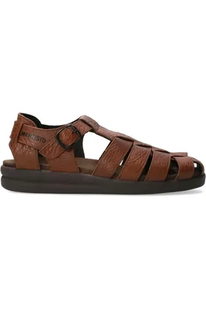 Mephisto Homme, Chaussures, Brun, Taille: 44 EU Sandalette homme en cuir marron - Désert