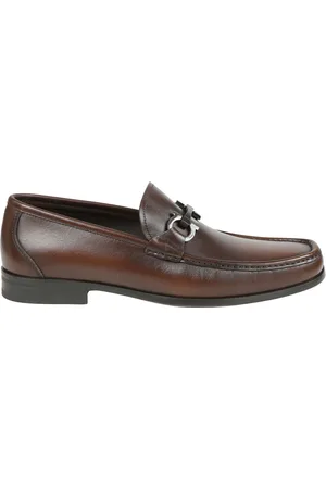 Salvatore Ferragamo Homme, Chaussures, Brun, Taille: 43 EU Mocassins ornés de Gancini et semelle en caoutchouc