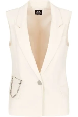 Emporio Armani Femme, Vestes, , Taille: 36 FR Gilet croisé avec chaîne pendante