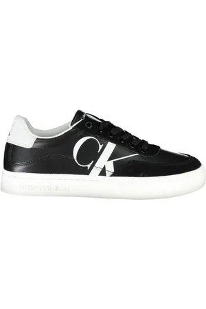 Calvin Klein Femme, Chaussures, Noir, Taille: 40 EU Baskets Noires À Lacets Avec Détails Contrastés