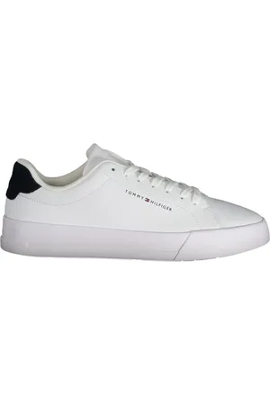 Tommy Hilfiger Homme, Chaussures, Blanc, Taille: 40 EU Baskets blanches sportives avec détails bleus