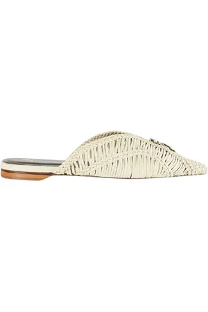 Patrizia Pepe Femme, Chaussures, Blanc, Taille: 39 EU Chaussures plates blanches avec rivets
