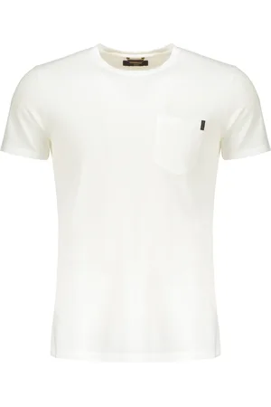 MOORER Homme, Tops, Blanc, Taille: S T-shirt en coton avec poche avant