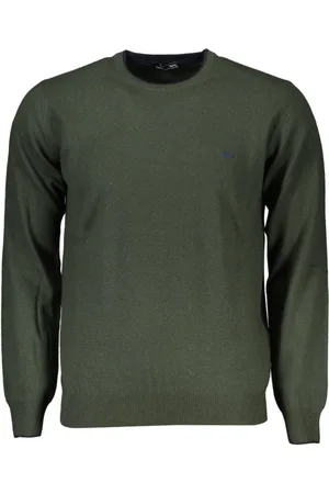 HARMONT&BLAINE Homme, Pulls, Vert, Taille: M Pull Vert de Designer avec Col Rond
