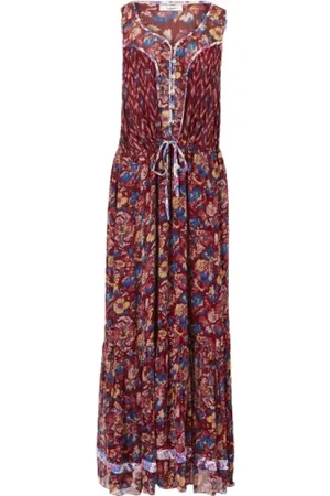 Isabel Marant Femme, Robes, Multicolore, Taille: 40 FR Robe Longue en Viscose sans Manches avec Cordon