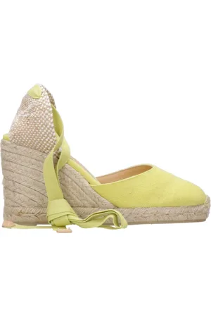 Castaner Femme, Chaussures, Jaune, Taille: 41 EU Sandales jaunes en toile avec bride tressée
