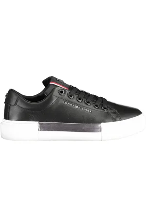 Tommy Hilfiger Femme, Chaussures, Noir, Taille: 36 EU Baskets Sportives Noires avec Détails Contrastés