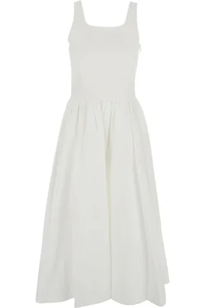 DUNST Femme, Robes, Blanc, Taille: 38 FR Robe Blanche avec Jupe Évasée