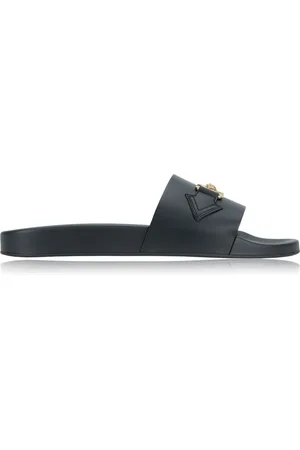 VERSACE Homme, Chaussures, Noir, Taille: 41 EU Sandales Homme Slip-On avec Motif Grec