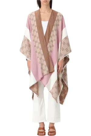 Liu Jo Femme, Vestes, Multicolore, Taille: ONE Size Elegant Color Block Poncho Logo Print