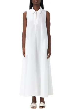 Emporio Armani Femme, Robes, Blanc, Taille: 36 FR Robe Blanche en Popeline de Coton