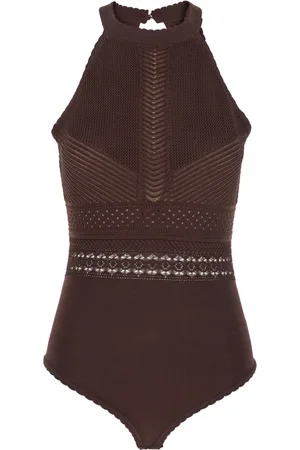 Twin-Set Femme, Tops, Brun, Taille: 40 FR Haut Marron Tricoté avec Découpe dans le Dos