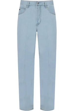Emporio Armani Homme, Jeans, Bleu, Taille: W34 Jean Denim Bleu Clair Logo Aigle