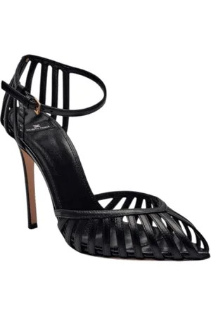 Elisabetta Franchi Femme, Chaussures, Noir, Taille: 38 EU Escarpin Noir Sandale Talon Lanières