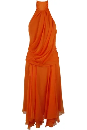 Alberta Ferretti Femme, Robes, , Taille: 38 FR Robe en Soie à Col Halter Drapée