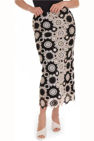 pennyblack Femme, Jupes, Multicolore, Taille: 38 FR Jupe Longue en Macramè