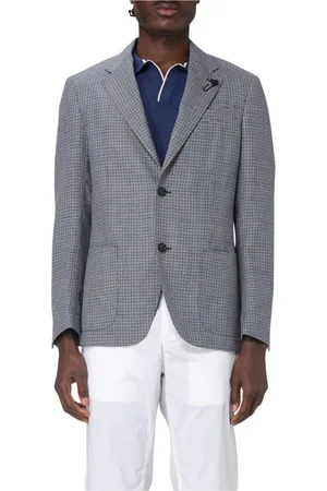 LARDINI Homme, Vestes, Gris, Taille: L Blazer à Carreaux Classique pour Homme
