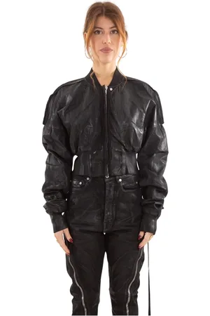 Rick Owens Femme, Vestes, Noir, Taille: 40 FR Foiled Bomber Flight Jacket