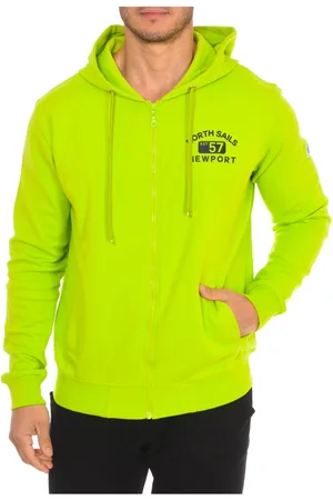 North Sails Homme, Sweatshirts et sweats à capuche, Vert, Taille: S Sweat à capuche avec ourlet côtelé