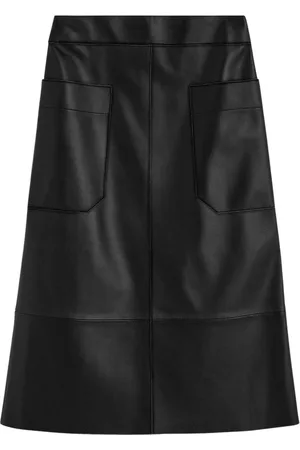 Joseph Femme, Jupes, Noir, Taille: 42 FR Jupe noire en cuir A-line