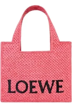 Loewe Femme, Sacs, Rose, Taille: ONE Size Sac Fourre-Tout Cube Rafia