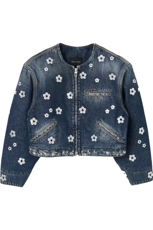 Marc Jacobs Femme, Vestes, Bleu, Taille: 36 FR Veste courte à sequins et marguerites