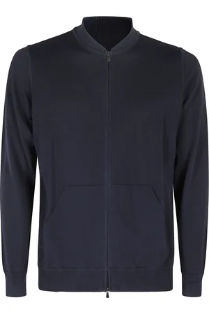 FILIPPO DE LAURENTIIS Homme, Sweatshirts et sweats à capuche, Bleu, Taille: M Bomber en coton avec fermeture éclair