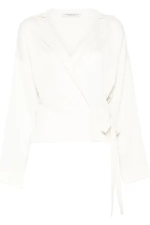 Serafini Femme, Blouses et Chemises, Blanc, Taille: 40 FR Chemisier Blanc en Satin