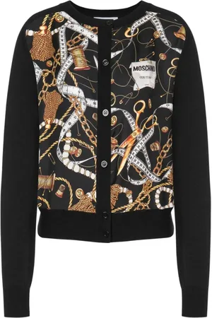 Moschino Femme, Pulls, Multicolore, Taille: 40 FR Cardigan Noir Élever Style Aw23