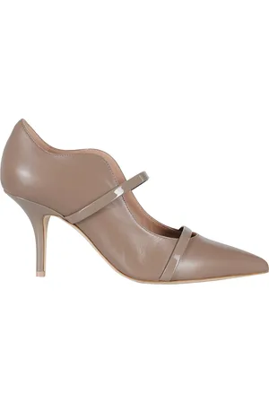 MALONE SOULIERS Femme, Chaussures, Brun, Taille: 38 EU Talon en cuir taupe